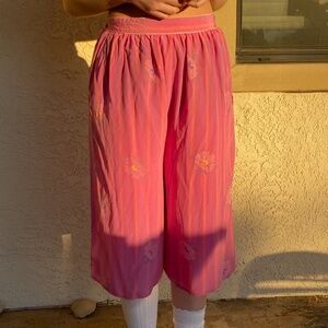 Vintage Pink silk long shorts